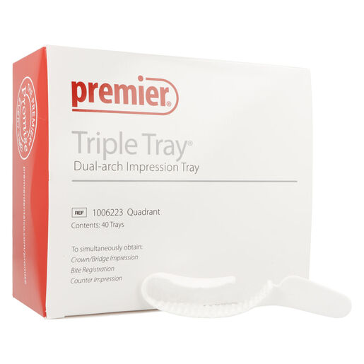 Triple Tray® porte-empreintes non perforé pour édenté postérieur - 40pces
